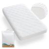Interbaby 00801 - Padded Crib Mattress Cover, Unisex, White (Cover Only, Mattress Not Included) view 1