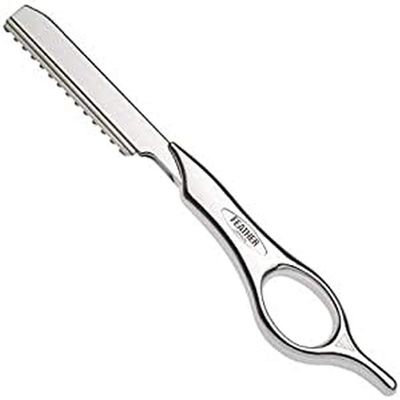 Feather Short Razor, Styling Razor with Short Stainless Steel Handle, Silver