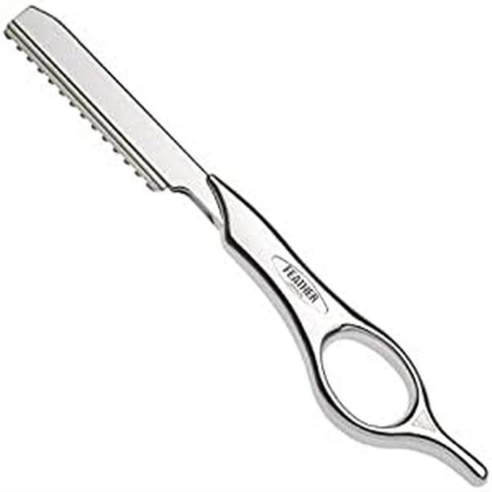 Feather Short Razor, Styling Razor with Short Stainless Steel Handle, Silver