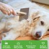 sourcing map Pet Dog and Cat Brush with Wooden Handle, Self-Cleaning Hair Remover, Beige view 3