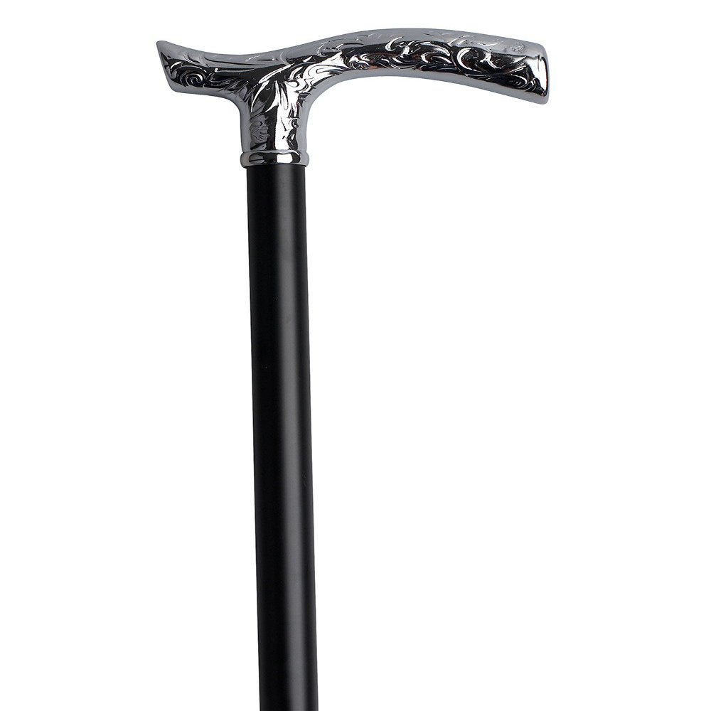 Alter Fritz Silver Walking Cane with Chrome-Plated Fritz Handle