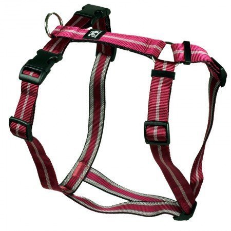 Feltmann Soft Nylon Strap Chest Harness, Plum with Stripes, 35–50 cm, 15 mm
