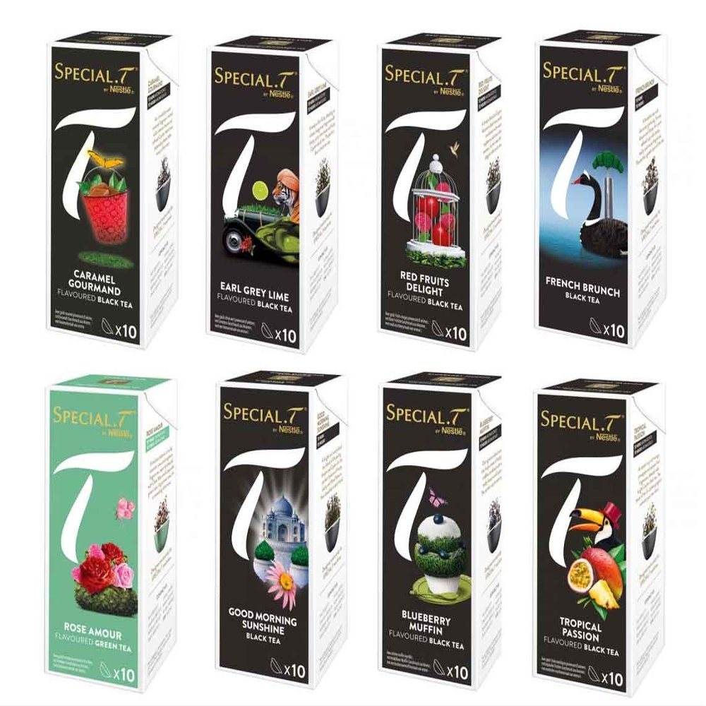 Special.T Creations Collection for Nestlé Tea Maker – 80 Capsules, 8 Varieties