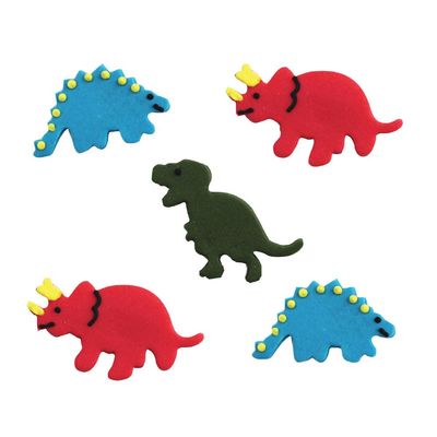 Anniversary House SF468 Assorted Dinosaur Sugarcraft Toppers, Edible