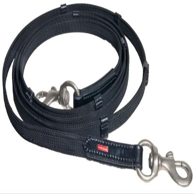Karlslund Supergrip Reins with Stops, Black, Chrome