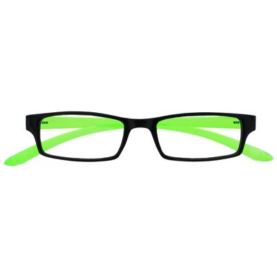 UVR021 Black/Fluorescent Green Neck Reading Glasses +1.00