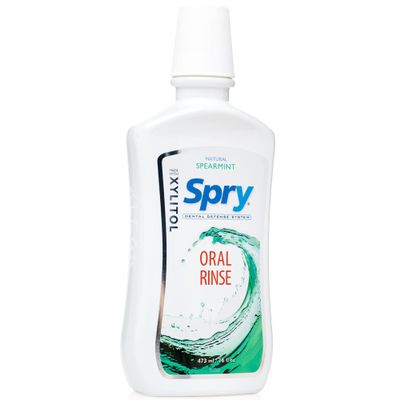 Spry Xylitol Fluoride-Free Mouthwash, Natural Spearmint, 473 ml (1-Pack)