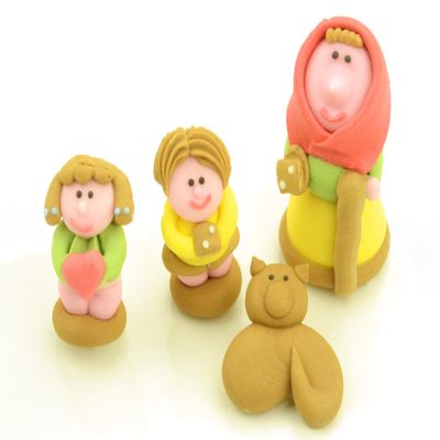 Witch Group Sugar Figures, 4-Piece Set