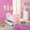 CLAMARO “Traumland” Kids’ Bed 80 x 160 cm, Pink Teddy Bear Design, with Mattress, Slatted Base and Rolling Storage Drawer view 1