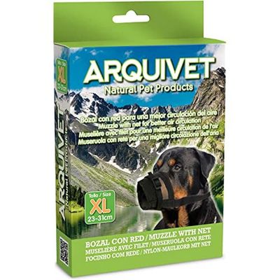 Arquivet Nylon Dog Muzzle, Size XL, Black