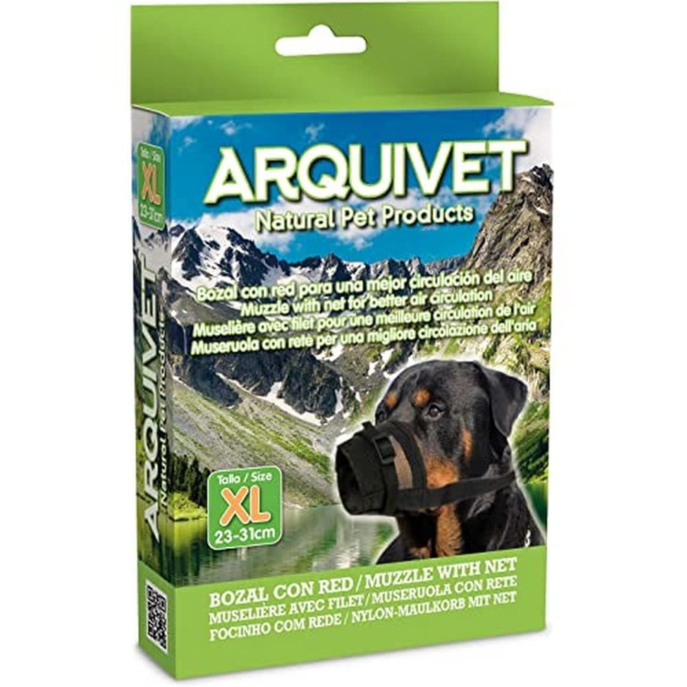 Arquivet Nylon Dog Muzzle, Size XL, Black