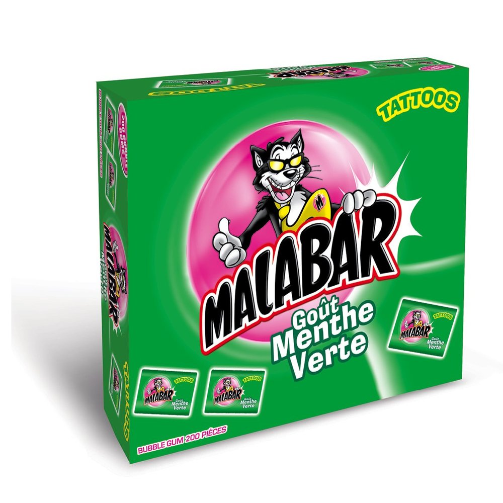 Malabar Mint Flavor, Green, Box of 200 Pieces