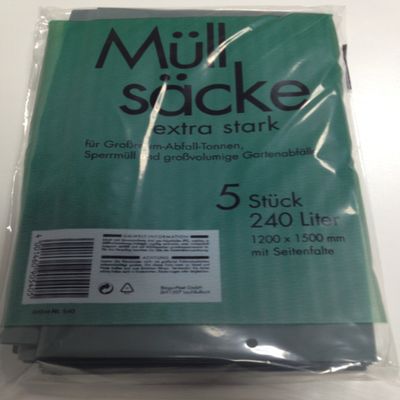 5 Extra-Strong Gray 240-Liter Garbage Bags
