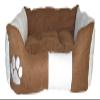 BUNNY BUSINESS Dog Bed, Faux Suede, Very Soft, 91 cm, Brown/White view 3
