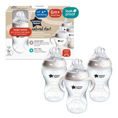 Tommee Tippee Closer to Nature Added Cereal Bottle, Clear, 11 Ounce