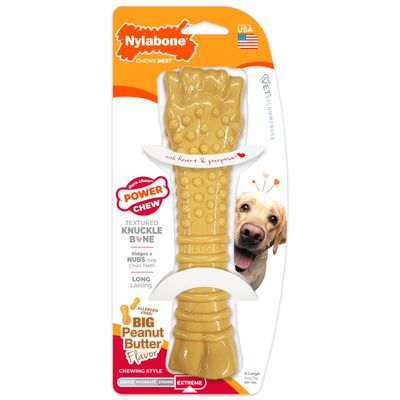Nylabone Extreme Chew and Dental Toy for Dogs, Peanut Butter Flavor, for Extra-Large Dogs Over 23 kg