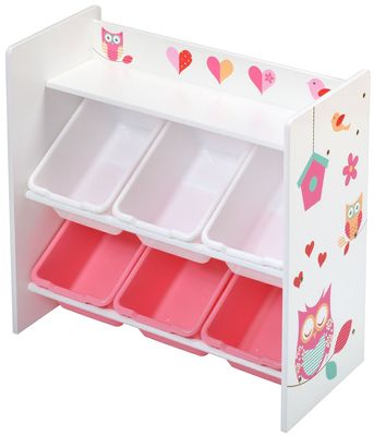 Miles 18720 - Shelf with 6 Owl Bins, Approx. 63 x 30 x 60 cm