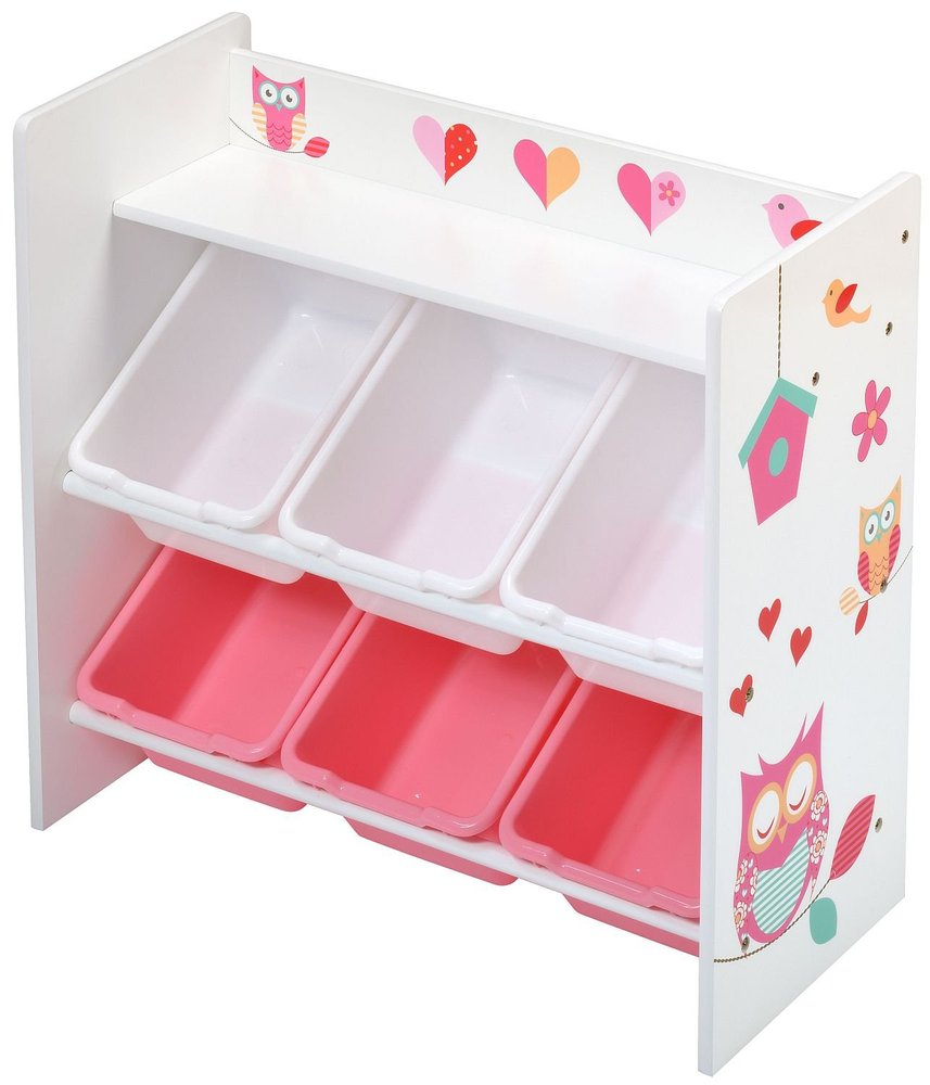 Miles 18720 - Shelf with 6 Owl Bins, Approx. 63 x 30 x 60 cm