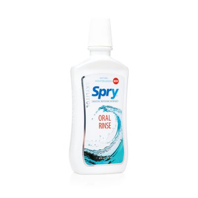 Spry Xylitol Fluoride-Free Mouthwash with Enamel Support, Natural Wintergreen, 473 mL (1-Pack)