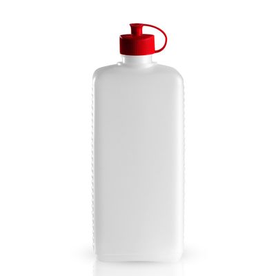 6 x 500 ml White PE Lotion Bottles with Red-Cap Squeeze Closures