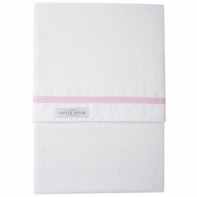 LITTLE DUTCH 03388 Cradle Sheet, White with Pink Trim