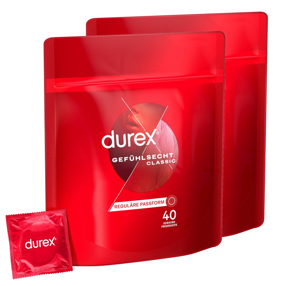 Durex Real Feel Condoms, 80 Count (2 x 40)