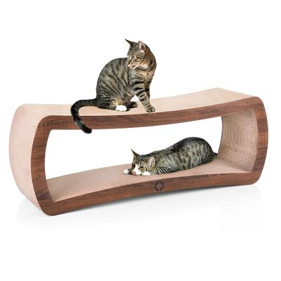 CanadianCat Company XL Cat Scratching Board - Jumbo Galaxy - Double-Sided - 1 Meter - 100 x 26 x 34 cm - Brown Corrugated Cardboard