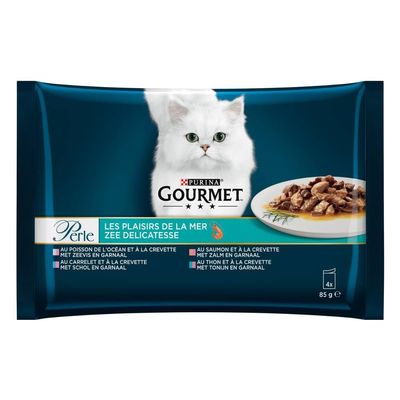 Gourmet Perle Plaisir de la Mer Wet Cat Food, 4 x 85 g