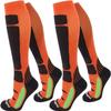 normani 2-Pair Support Knee-High Compression Socks, Orange/Black, Size 35/38 view 1