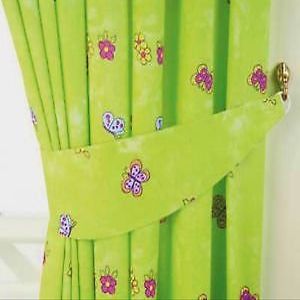 Girls' Lime Green Fairytale Princess Butterfly Bedroom Curtains, 66 x 54 in, by Your Home Online