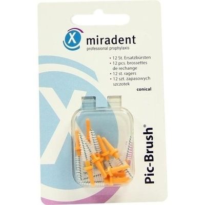 PIC BRUSH Interdental Brush Refills, Tapered, 3–5 mm, Orange, 6 ct