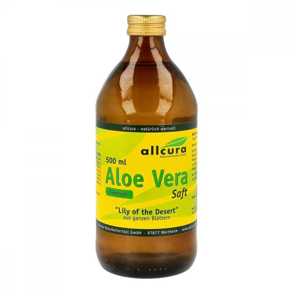 allcura Aloe Vera Juice from Whole Leaves, 500 mL Solution