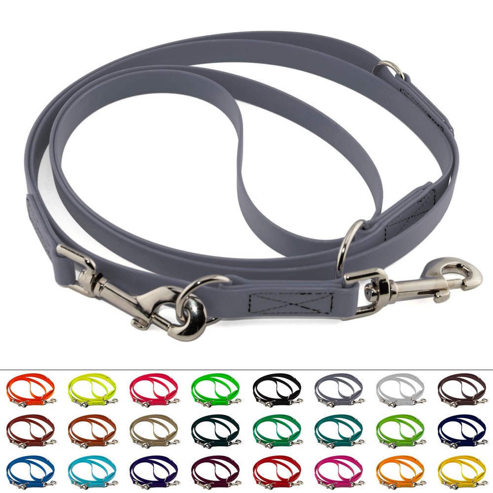 Adjustable BioThane Leash, 19mm Wide, 4m Long, Gray
