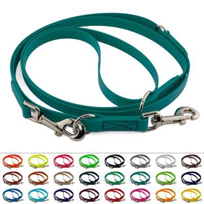 Adjustable BioThane Leash, 19mm Wide, 5m Long, Petrol/Teal