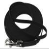 LENNIE Lightweight BioThane Long Line, 9 mm, 12 m, Black, Stitched view 1