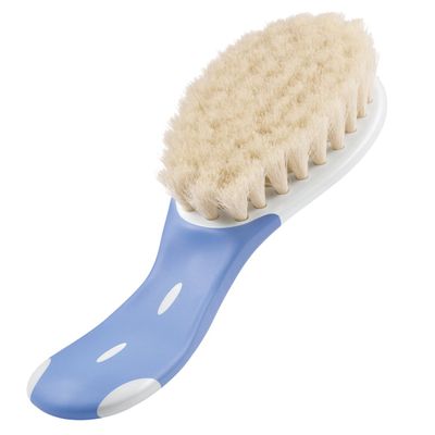 NUK Extra-Soft Baby Brush, 100% Genuine Goat Hair, Blue, 1 ct