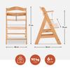 hauck Alpha+ Wooden Adjustable High Chair for Babies, 6 Months to 90 kg, Natural view 3