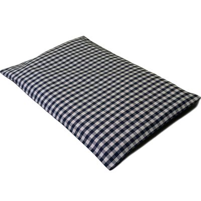 GIRAFFENLAND Flaxseed Pillow 30 x 20 cm, Organic Blue-White Fabric
