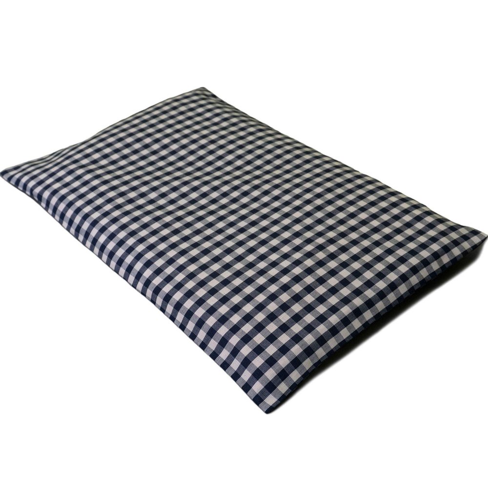 GIRAFFENLAND Flaxseed Pillow 30 x 20 cm, Organic Blue-White Fabric