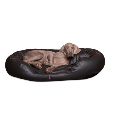 tierlando Philip Dog Bed in Premium Faux Leather with 4-Chamber Mattress, Easy-Care Cover and Stable Padding, 140 x 100 cm, Color 03 Black