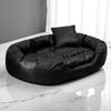 tierlando Philip Dog Bed in Premium Faux Leather with 4-Chamber Mattress, Easy-Care Cover and Stable Padding, 140 x 100 cm, Color 03 Black view 3