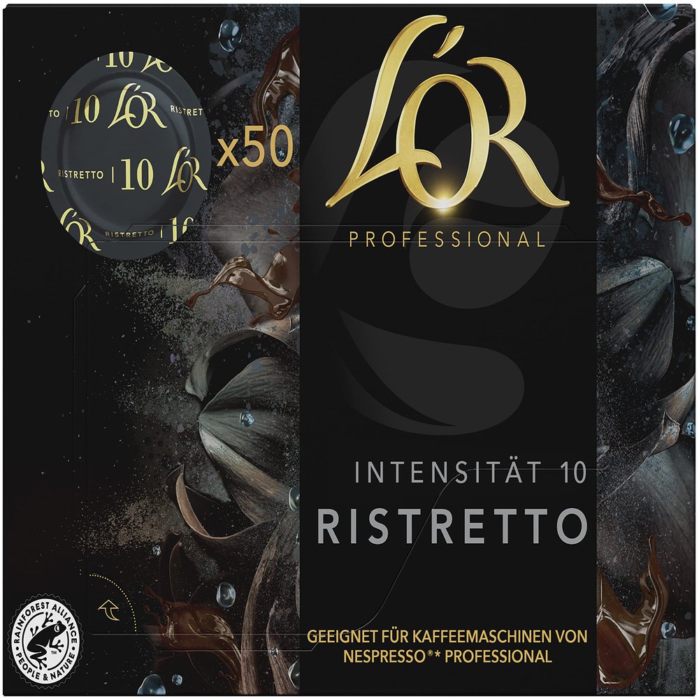 L'OR Supreme Ristretto 10, Strong, Intensity 10/10, Nespresso* Pro-Compatible Coffee Capsules, 50 Count
