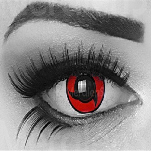 Funnylens Red Itachi Manga Cosplay Contact Lenses, 1 Pair