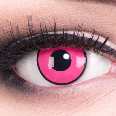 Funnylens Rose Shock Cosplay Manga Crazy Fun Annual Colored Contact Lenses, 1 Pair with Free Lens Case