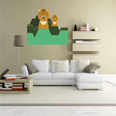 Wall Decal for Kids' Room clm031 – Funny Little Monsters and Cats – 70 x 49 cm