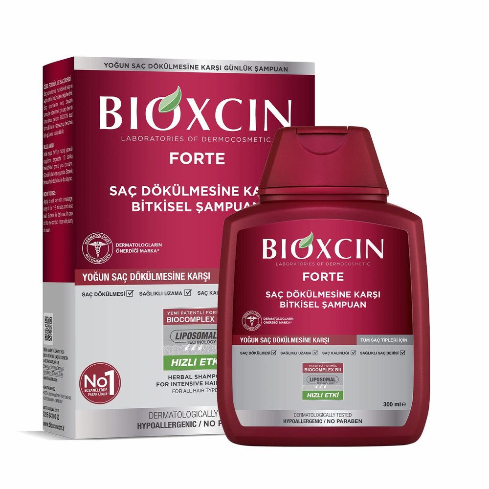 BIOXCIN Forte Anti-Hair Loss Shampoo, 300 ml – Plant-Based Shampoo for Thin, Lifeless Hair with BioComplex B11
