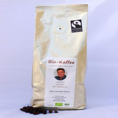 Ralf Moll Organic Gourmet Coffee, 4-Pack, 4 x 500 g Whole Beans