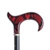 Folding Walking Cane with Ruby and Mother-of-Pearl Derby Handle view 1