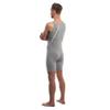 Suprima Care Bodysuit with Diagonal Back Zipper, Gray, XXL view 3