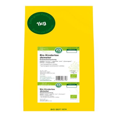LEBENSBAUM Organic Children's Herbal Tea Blend, Loose, with Lemon Balm, Peppermint, Fennel, Anise & Rosehip, Balanced and Aromatic, 1 kg